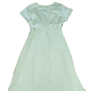 Vintage 1980s Sylvia Whyte formal dress, ivory, size youth 16